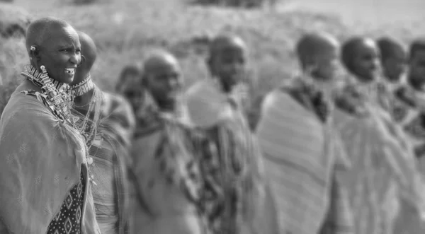 Amboseli Kenya Oct Непізнані Африканці Племені Масаї Готуються Показу Традиційного — стокове фото