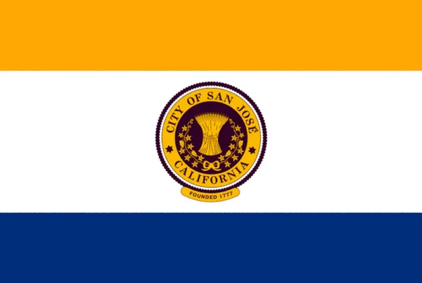 Прапор Міста Сан Хосе Штат Каліфорнія Сша — стокове фото