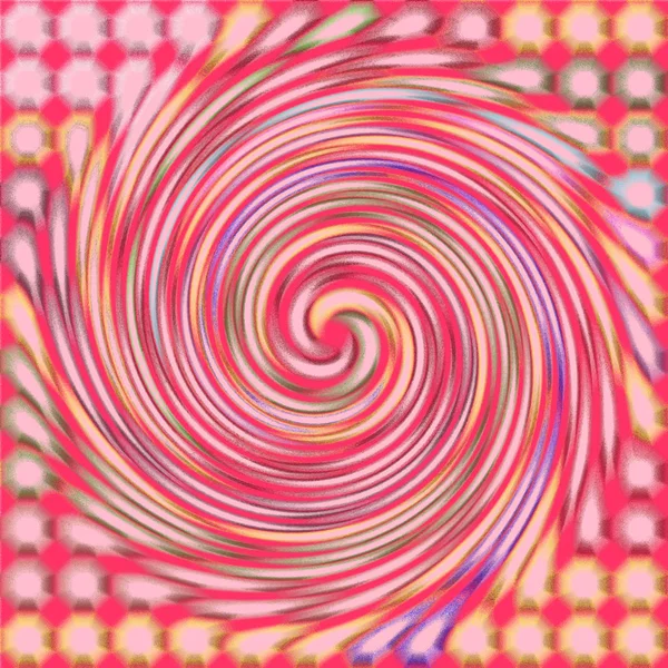 Różowy Psychodeliczny Spiralny Wzór Fraktalny Tło — Zdjęcie stockowe
