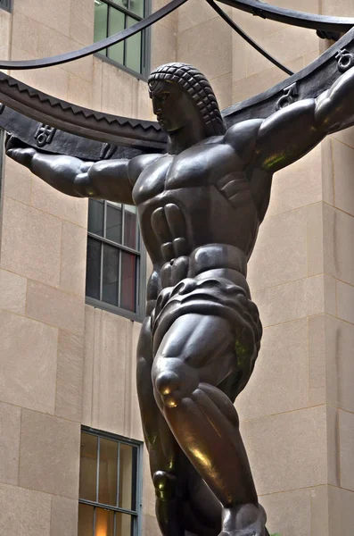 Nueva York Usa October Historic Atlas Statue Rockefeller Center Power —  Fotos de Stock