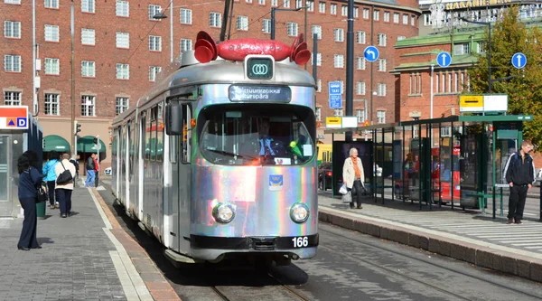 Helsinki Finland Σεπτεμβριου 2015 Τραμ Του Ελσίνκι Είναι Κύριο Μέσο — Φωτογραφία Αρχείου