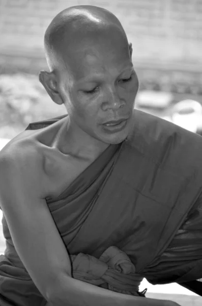 Phnom Kulen Cambodia March Monk Wat Preah Ang Thom March — 图库照片