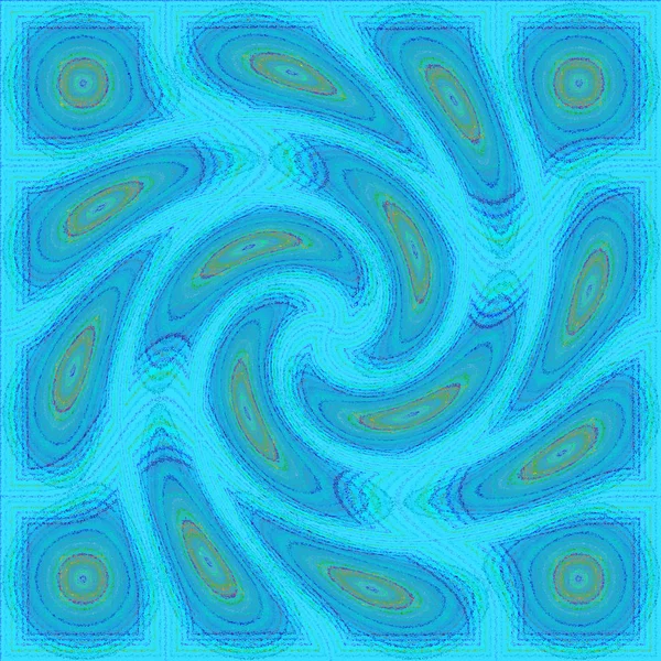 Turquesa Azul Sem Emenda Colorido Psicodélico Espiral Fractal Padrão Fundo — Fotografia de Stock