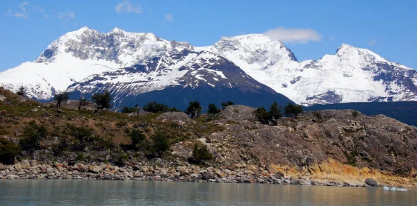 Lago Argentino Jezioro Prowincji Santa Cruz Argentynie Jezioro Leży Parku — Zdjęcie stockowe