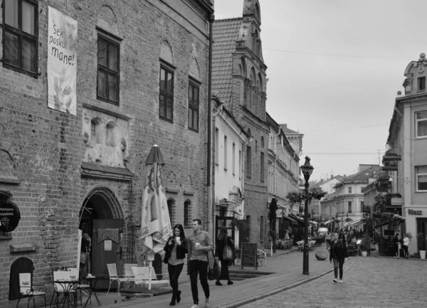 Kaunas Lithuania Septembre 2015 Escena Callejera Kaunas Segunda Ciudad Más —  Fotos de Stock