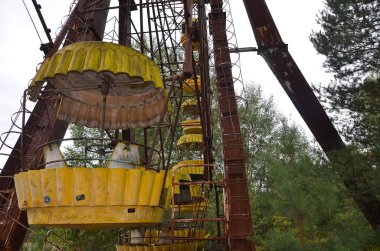 PRIPVAT CHERNOBYL UKRAINE 09 03: 17: Hayalet Şehir Pripyat 'ta dönme dolap Çernobil' in dışlanma bölgesi tarihteki en feci nükleer santral kazasının enerjisine hakim.,