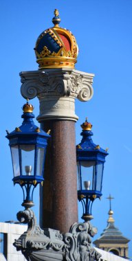 Hollanda, Amsterdam 'da eski tarz sokak lambası 