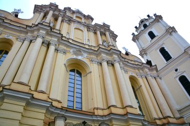 VILNIUS LITHUANIA 09 15 2015: Vilnius University Vilniaus universitetas Baltık devletlerinin en eskilerindendir ve Kuzey Avrupa 'nın en eskilerindendir. Litvanya 'nın en büyük üniversitesidir.