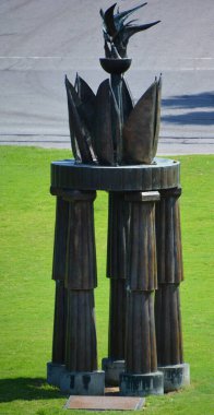 Savannah Georgia Usa 06: 28 2016: 20 Temmuz 1996 'daki açılış törenlerinde kazan yakıldı ve Savannah' da düzenlenen Centennial Olimpiyat Oyunları boyunca yakıldı.. 