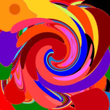 Kırmızı sarı, mor ve turuncu. Psikedelik, spiral fraktal arka plan.