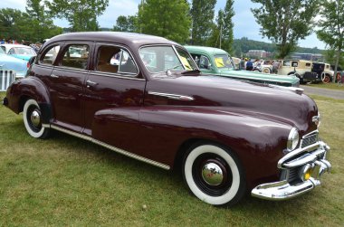 Granby QUEBEC CANADA 29 Temmuz 2013: Eski tarihi otomobil fuarı