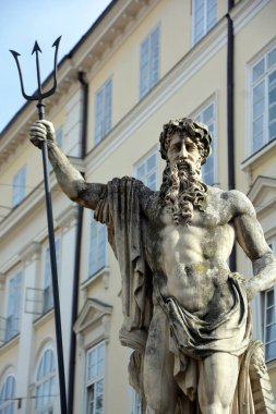 KIEV UKRAINE 09 05: Deniz ve okyanus tanrısı Neptün 'ün (Poseidon)