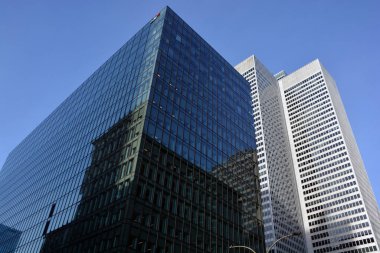 MONTREAL QUEBEC CANADA 01 22 2019: Place ville Marie 'nin binası .1 Place Ville Marie 47 katlı, haçlı ofis kulesi 1962' de Uluslararası stilde inşa edildi..
