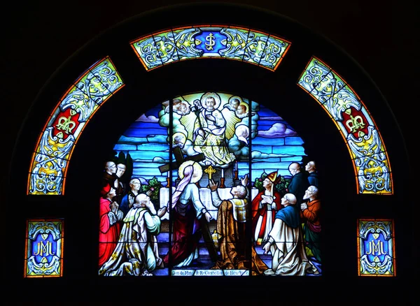 Montreal Canada 2019 Stained Glass Window Saint Joseph Oratory Mount — Stockfoto