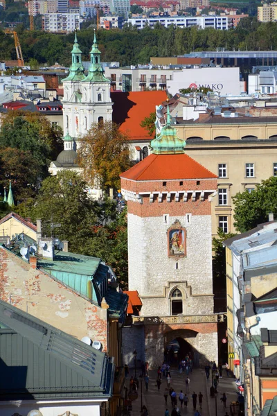 Krakow Polsko Saint Florian Gate Nebo Florian Gate Jednou Nejznámějších — Stock fotografie