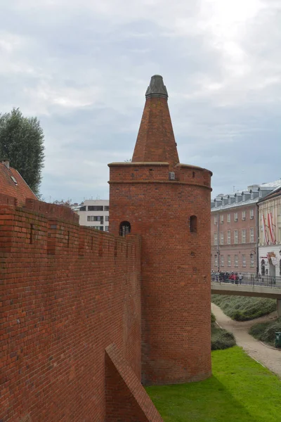 Warschau Polen Warschau Barbican Ist Ein Halbrunder Befestigter Außenposten Warschau — Stockfoto