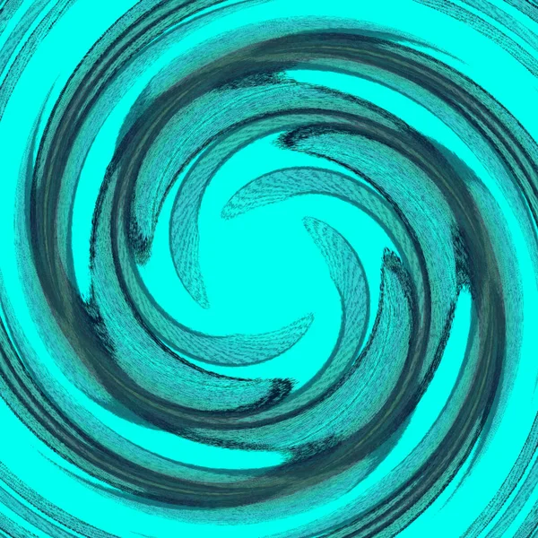 Turquesa Psicadélica Espiral Fractal Padrão Fundo — Fotografia de Stock