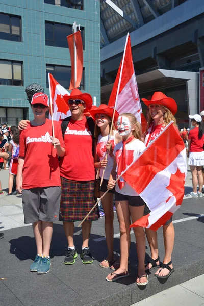 Vancouver Canada Червня 2015 Канадські Фанати Прибувають Стадіон Place Участі — стокове фото