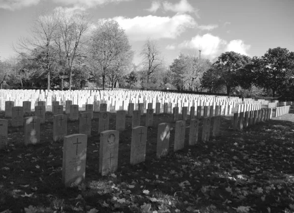 Vecchio Cimitero Con Lapidi Nella Stagione Autunnale — Foto Stock