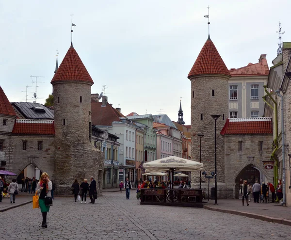Tallinn Estonia Septembre 2015 Muro Que Une Las Torres Nunna — Foto de Stock