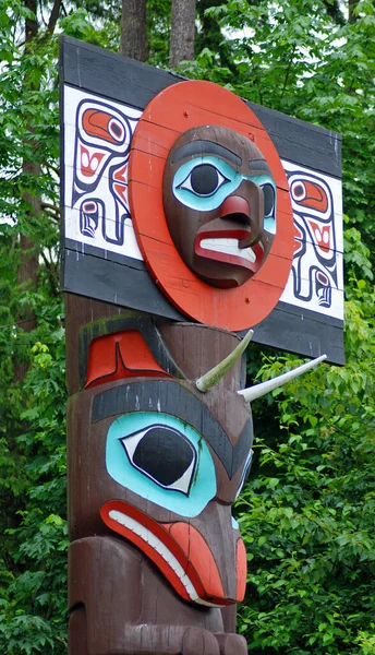 Vancouver Canada Juni 2015 Totem Polen Brockton Point Stanley Park — Stockfoto