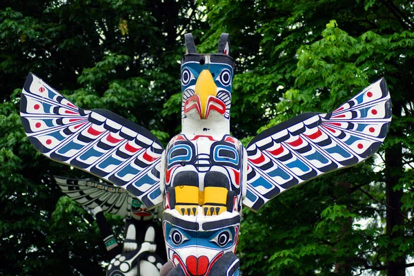 Vancouver Canada June 2015 Totem Poles Brockton Point Stanley Park — Stock Photo, Image