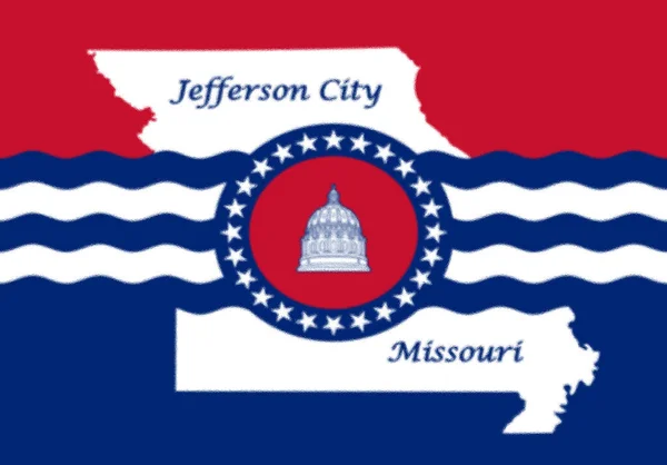 Jefferson City Zászlója Missouri Állam Egyesült Államok — Stock Fotó