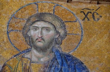 ISTANBUL SEPT. 30 Eylül 2013 'te İstanbul' un Ayasofya kentindeki Mozaik. Ayasofya eski bir Ortodoks ataerkil bazilikası, sonra cami, şimdi de müze.