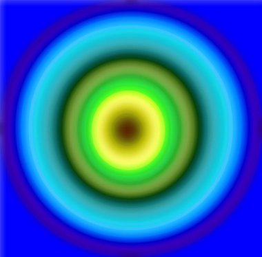 Hipnotik mavi, cyan ve yeşil bulanık daireler 