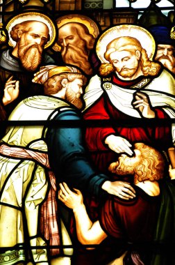 Edinburgh İskoçya 30 Mayıs: 30 Mayıs 2012 'de Edinburgh Katedrali' nde lekeli cam pencere, İskoçya Kilisesi 'nin başlıca ibadet yeri..