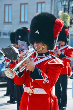 Montreal Kanada Eylül 02: Asker Royal Parade 22 alay ve halk dilinde Van Doos Eylül tarihinde Kanada Ordusu Piyade Alay olduğunu. 02 2014 yılında Montreal Quebec Kanada