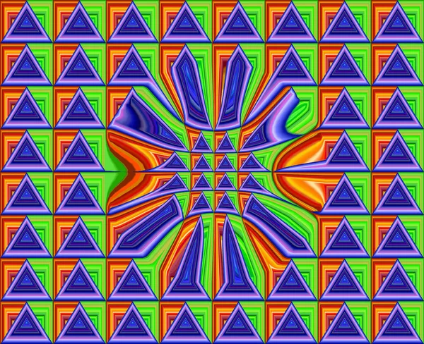 Geometrický Bezešvý Vzor Psychedelický — Stock fotografie