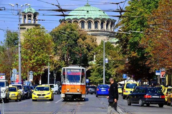 Den Gamla Spårvagnen Staden Sofia Bulgarien — Stockfoto