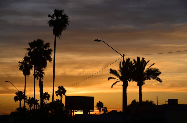 Orange Sunset Time Usa — Stock Photo, Image