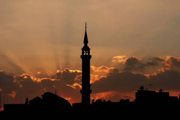 Amman Jordan Bir Caminin Silueti — Stok fotoğraf