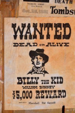 Tucson Az 24 Nisan: Billy the Kid olarak bilinen William H. Bonney, 19. yüzyılda İrlandalı bir tetikçiydi ve Amerikan Eski Batı 'sında sınır kaçağı oldu. 24 Nisan 2014 'te Tucson Az
