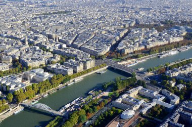  Paris, Fransa 'daki Eyfel Kulesi' nden Paris 'e kuş bakışı