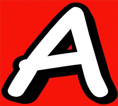 Çizgi roman Kırmızı zemin üzerine bir harf