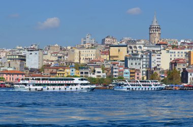 İSTANBUL TURKEY 29 Eylül: İstanbul, Türkiye 'nin Galata Karaköy mahallesi ve tarihi mimari ve ortaçağ Galerisi. 29 Eylül 2013' te İstanbul 'da Türkiye' de