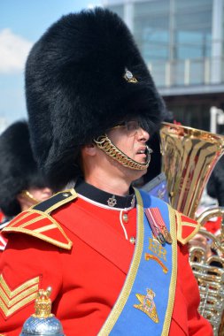 Montreal Kanada Eylül 02: Asker Royal Parade 22 alay ve halk dilinde Van Doos Eylül tarihinde Kanada Ordusu Piyade Alay olduğunu. 02 2014 yılında Montreal Quebec Kanada 