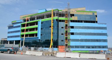 MONTREAL CANADA AUGUST 18Under construction new, McGill University Health Centre (MUHC) and shriners hospital a network of teaching and community hospitals on august 18 2014 in Montreal, Quebec Canada
