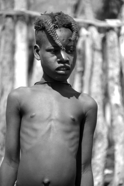 Khorixas Namibia Octubre 2014 Niño Identificado Tribu Himba Los Himba — Foto de Stock