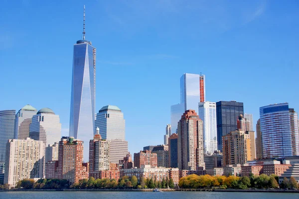 New York Ectober Lower Mahattan One World Trade Center Veya — Stok fotoğraf
