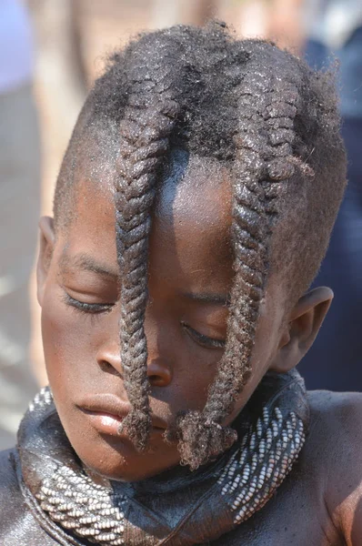 Khorixas Namibia October 2014 Unidentified Child Himba Tribe Himba Indigenous — Stock Photo, Image