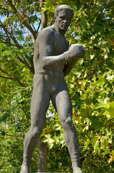 Sofia Bulgaria September Statue Front Vasil Levski National Stadium September — Stock Photo, Image