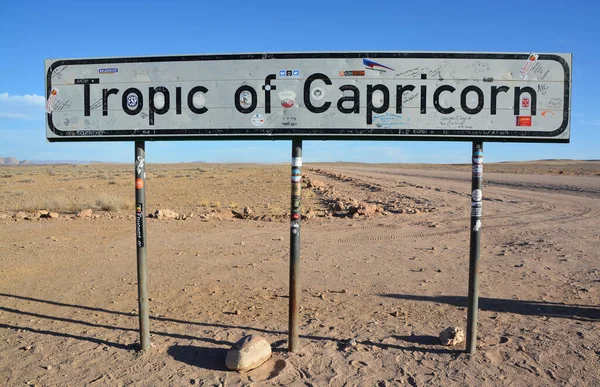 Namibia Desert Africa Sign Tropic Capricorn C14 Namibia Southern Tropic — 스톡 사진