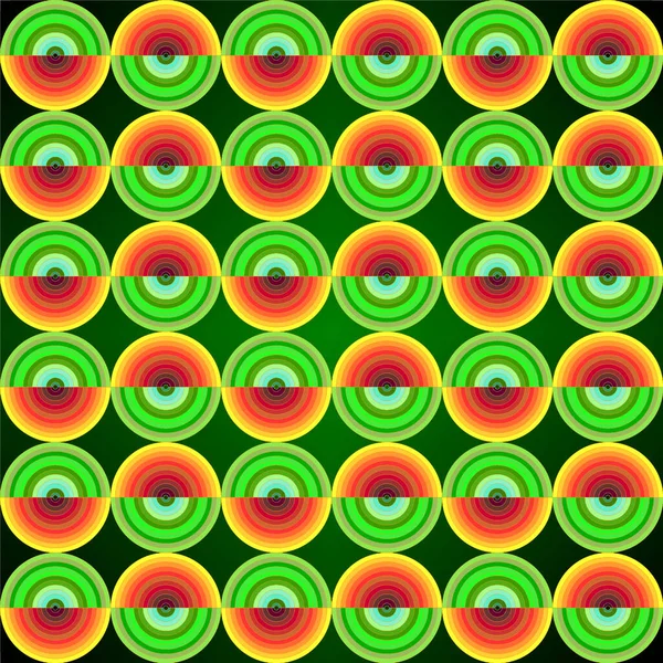 Haft red and green circles pattern.