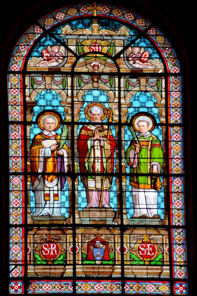 Paris France October Stained Glass Window Church Saint Roch Late — Stock Photo, Image