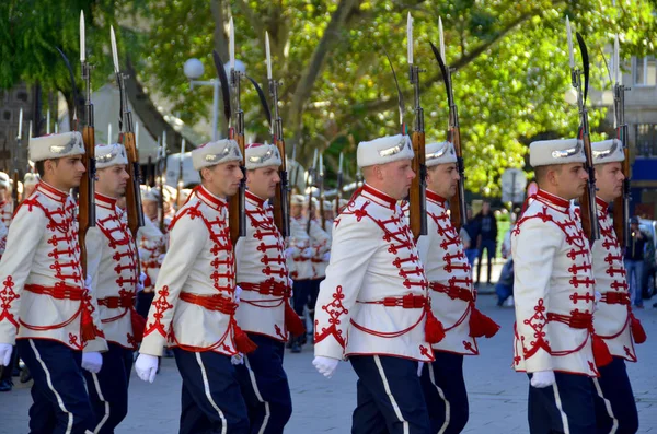 Sofia September Guard Honor Front Presidency Bulgarian Republic September Tdecember — 图库照片