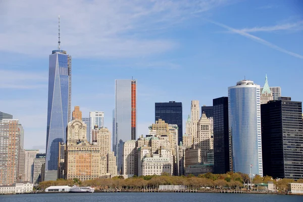New York Ectober Lower Mahattan One World Trade Center Veya — Stok fotoğraf